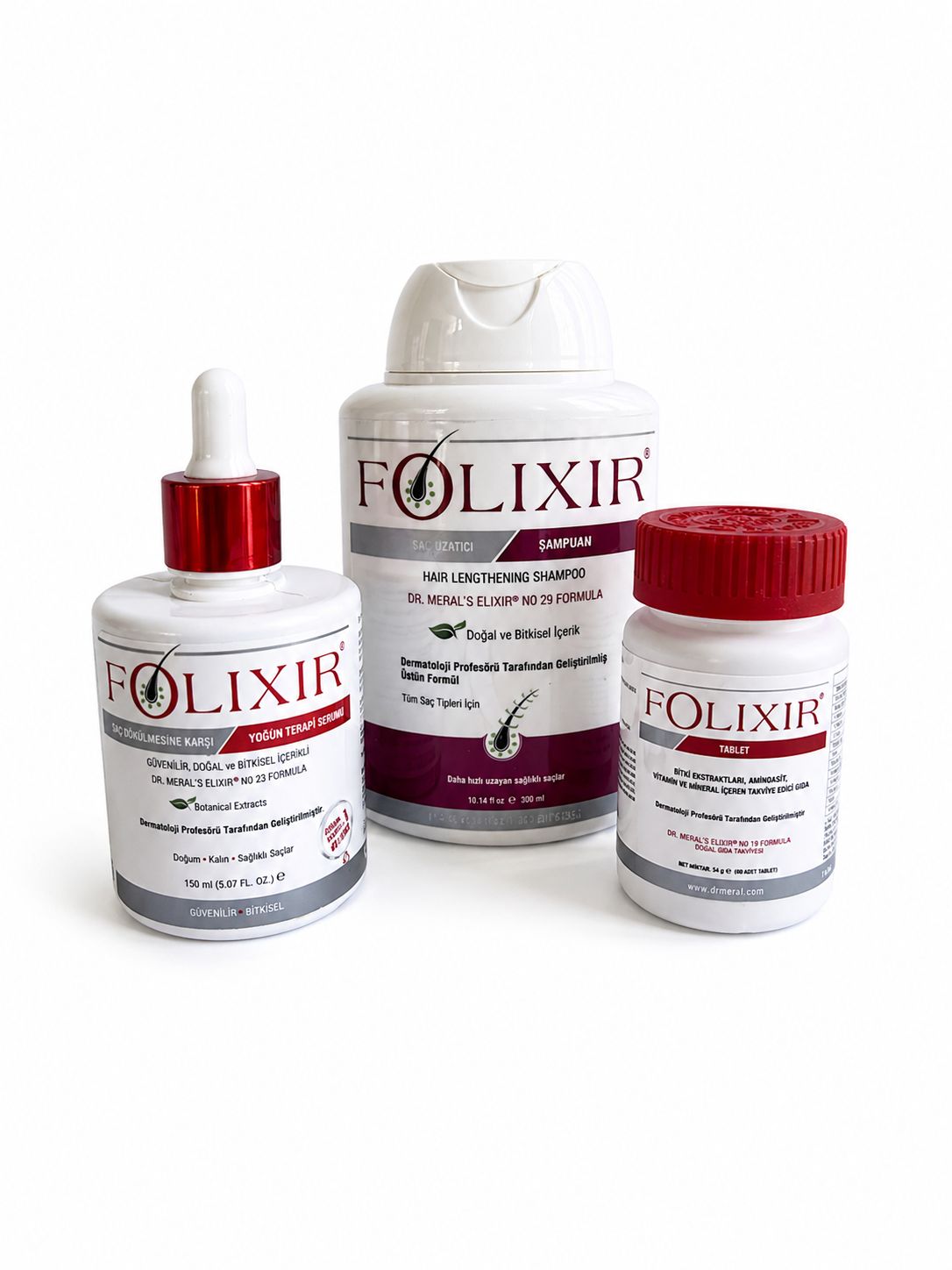 Folixir Serum 150ml + Güçlendirici Şampuan + Tablet